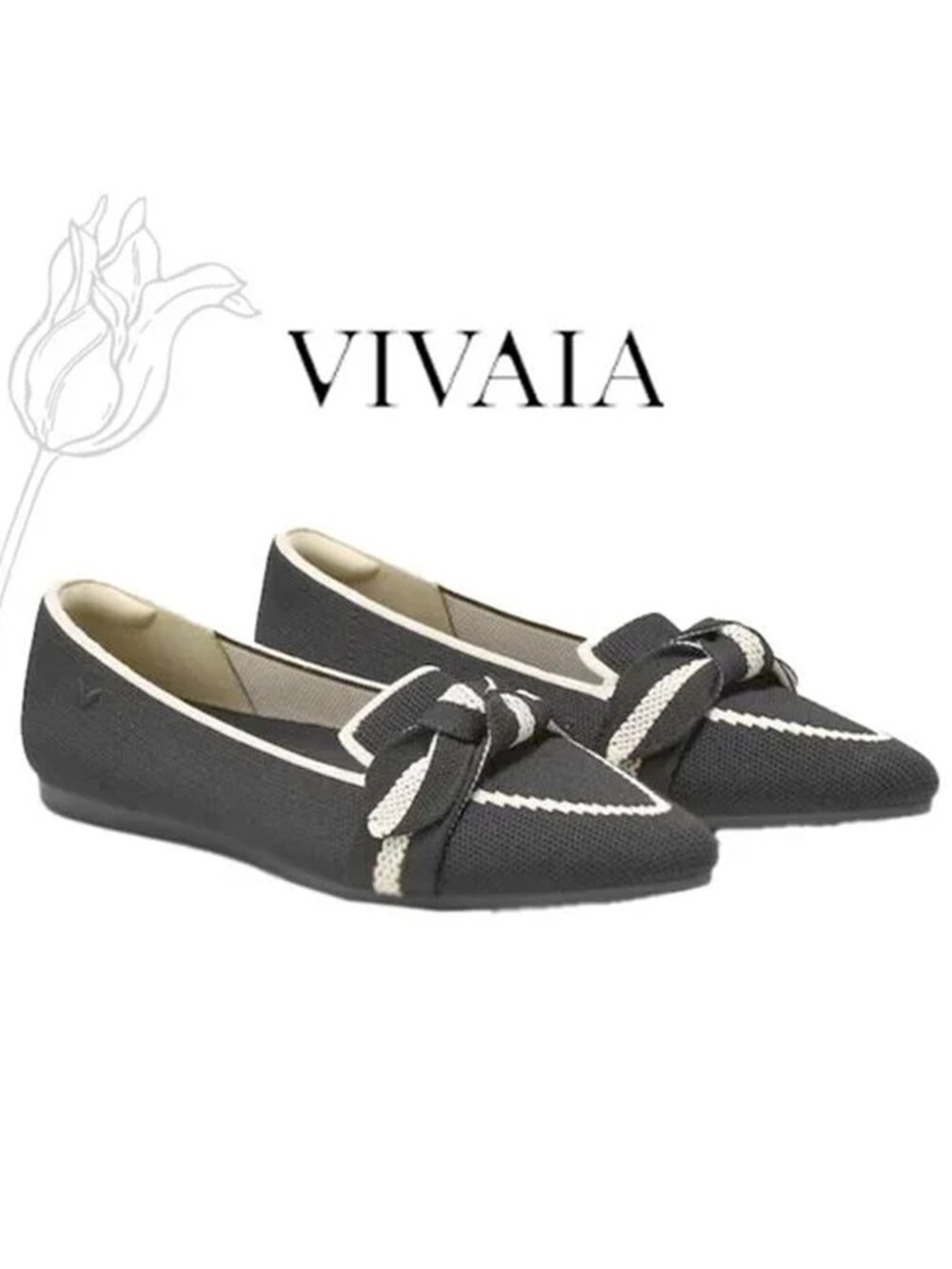 VIVAIA Pointed-Toe Bow Loafers (Michelle 2.0)